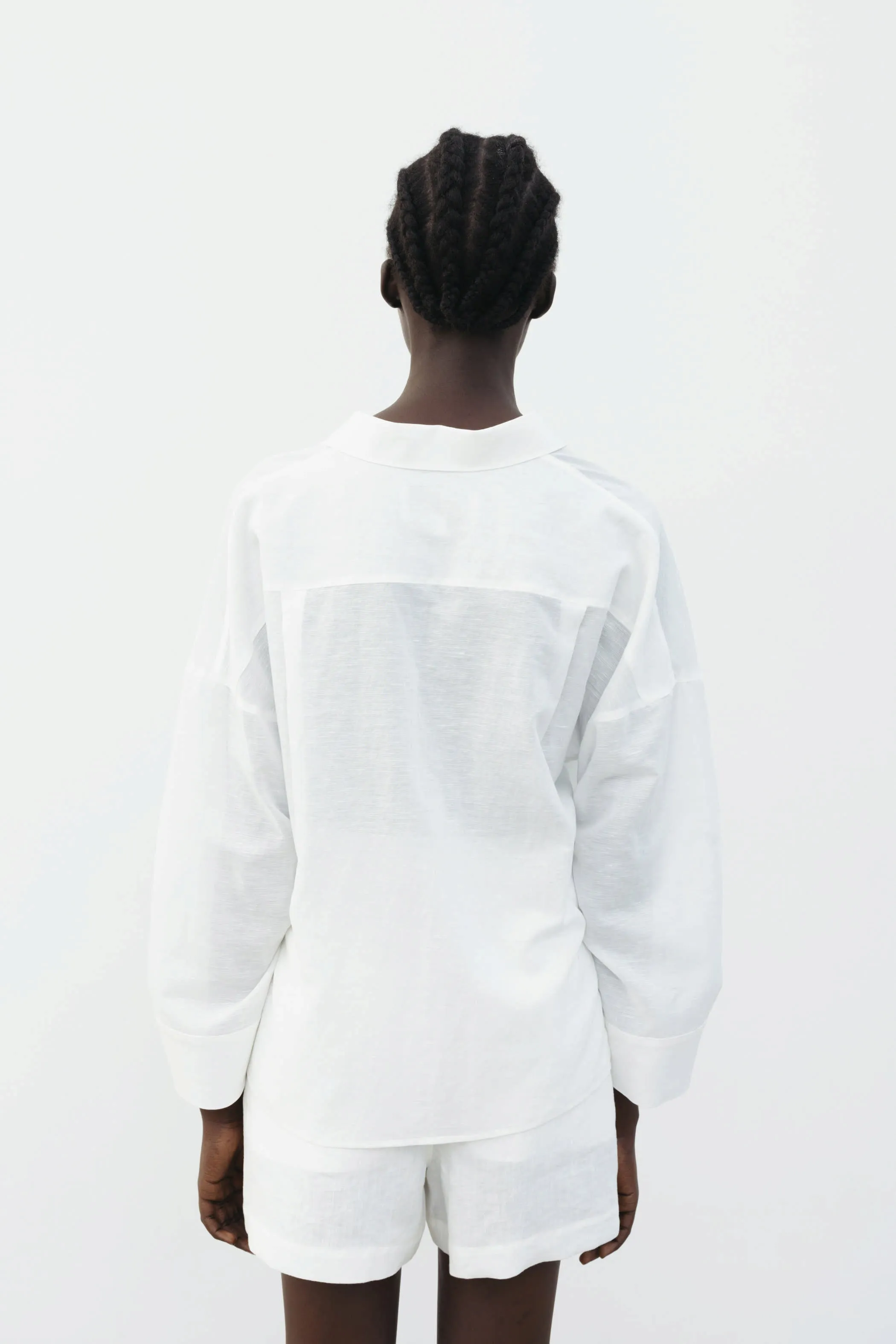 The Loom Linen Shorts White