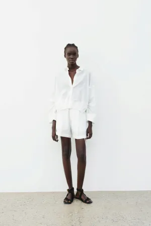The Loom Linen Shorts White