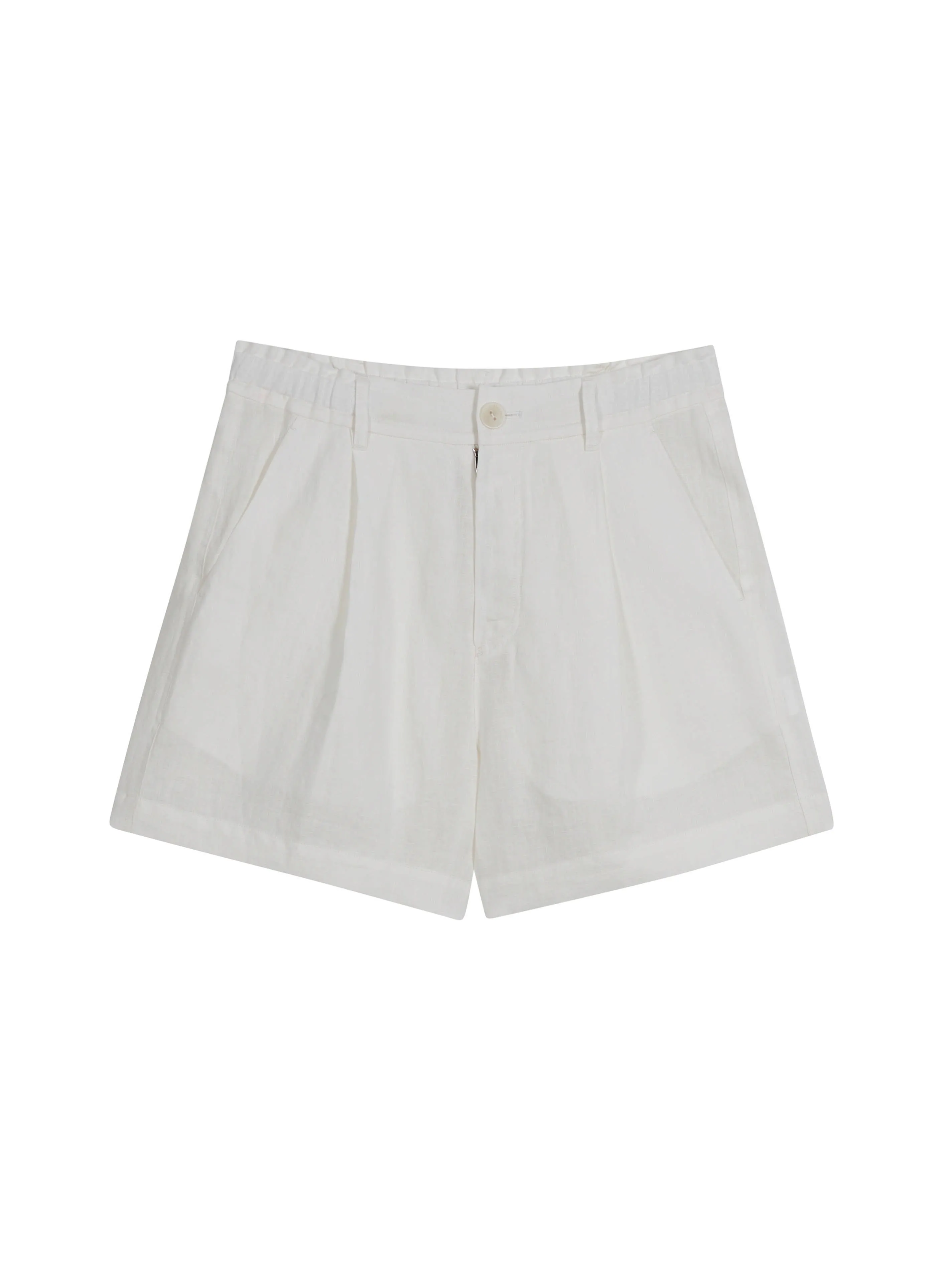 The Loom Linen Shorts White