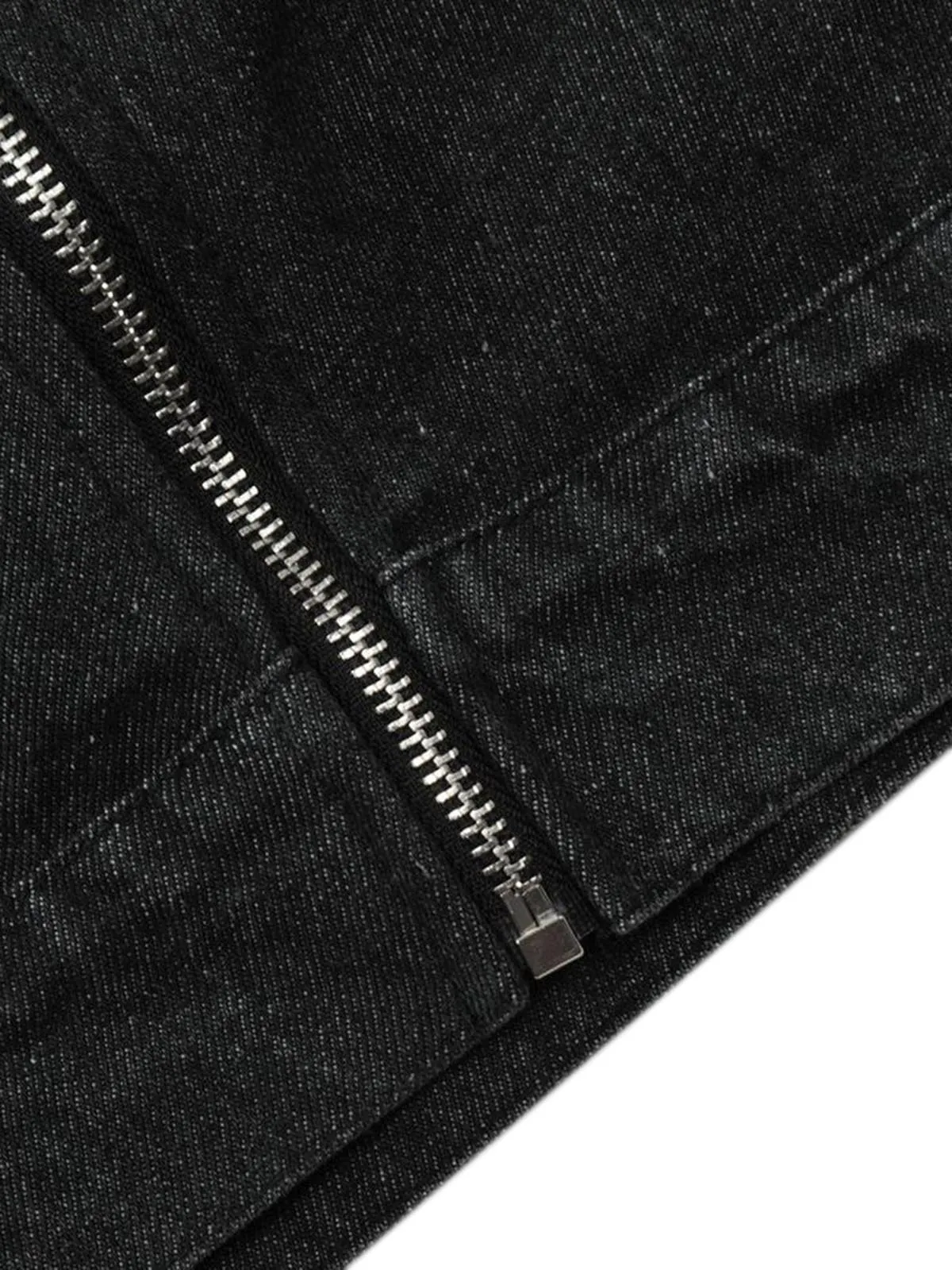 Thesupermade Heavy Raw Edge Zip Up Denim Jacket