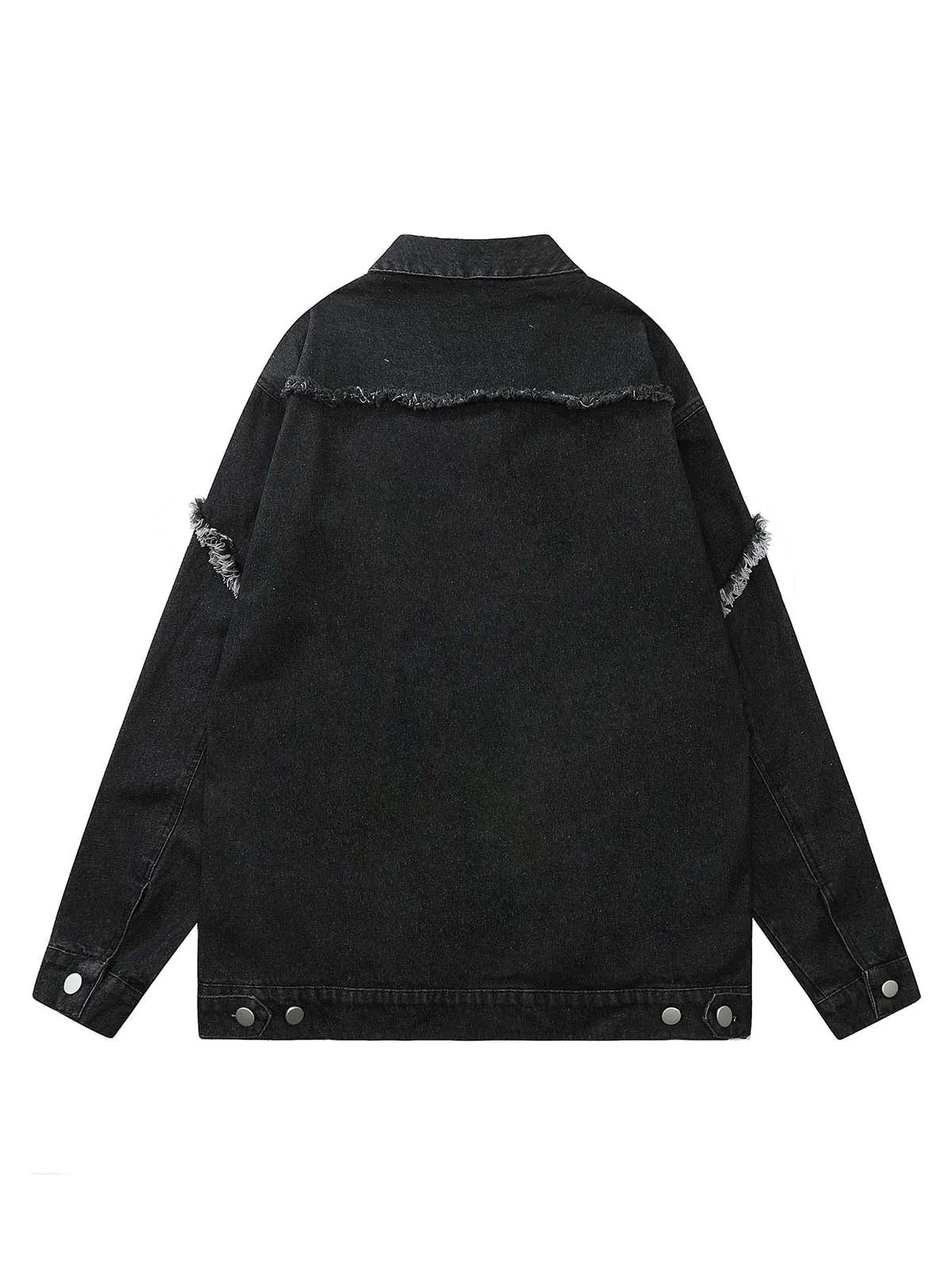 Thesupermade Heavy Raw Edge Zip Up Denim Jacket