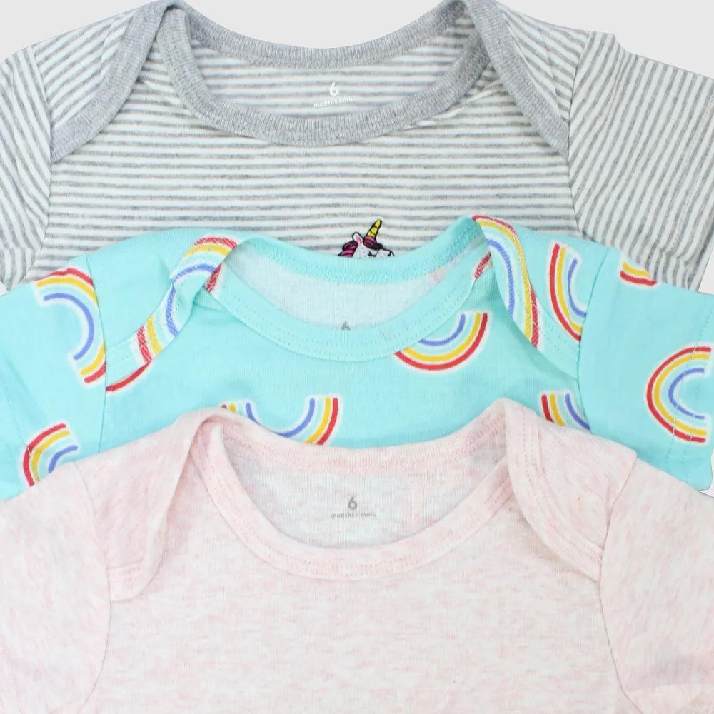 Unicorn Short-Sleeved Bodysuit (Pack Of 3)