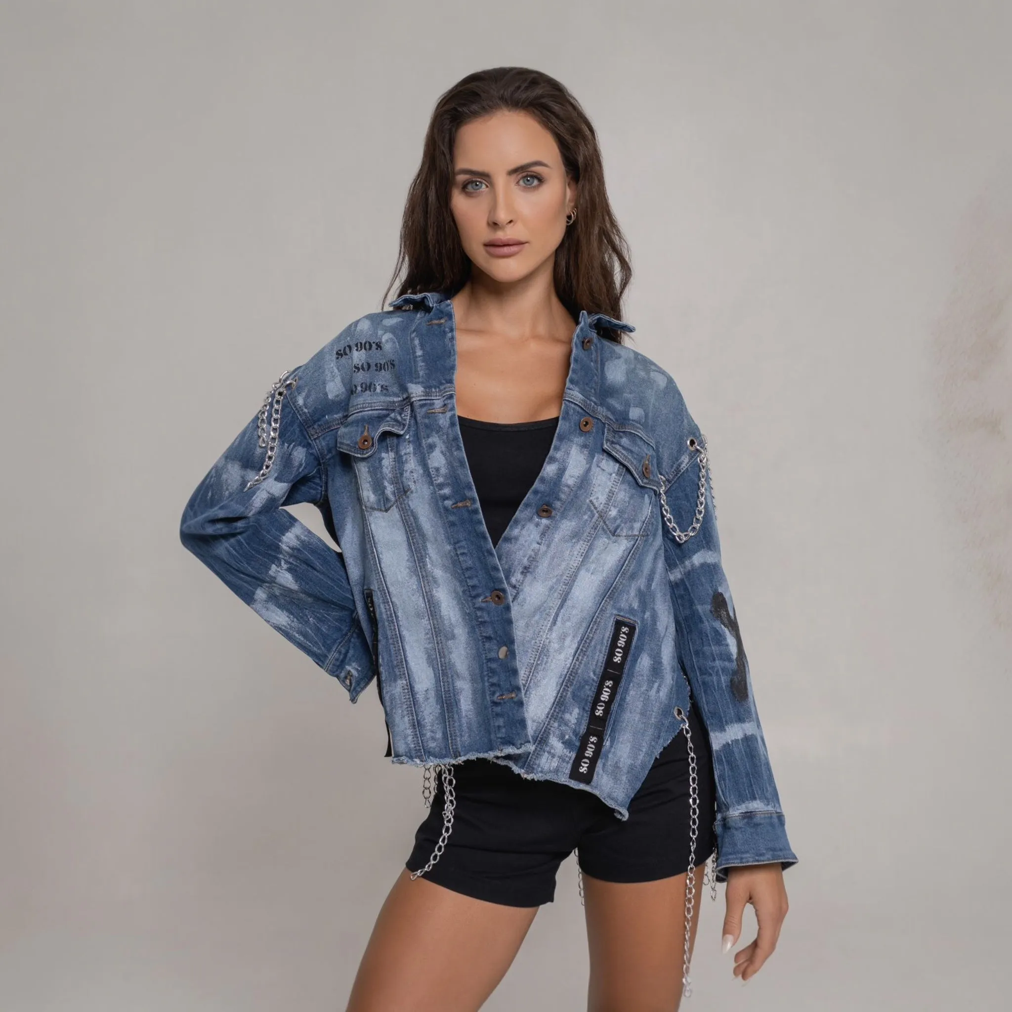 Upcycled chained jacket