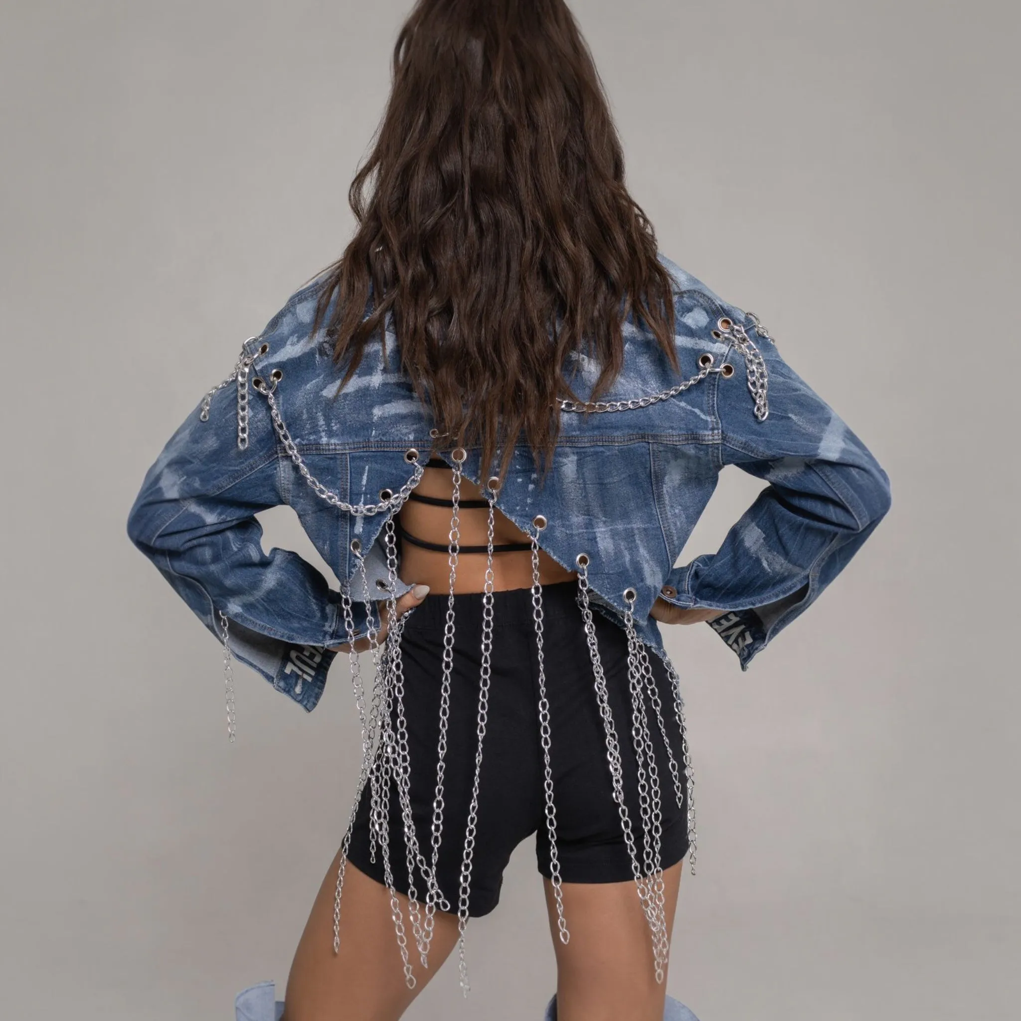Upcycled chained jacket