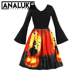 Vintage Party Dresses Vestido Autumn Halloween Fashion