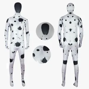 White Spot Spider Man Villain Bodysuit Across the Spider Verse Zentai Onesies Kids Adults