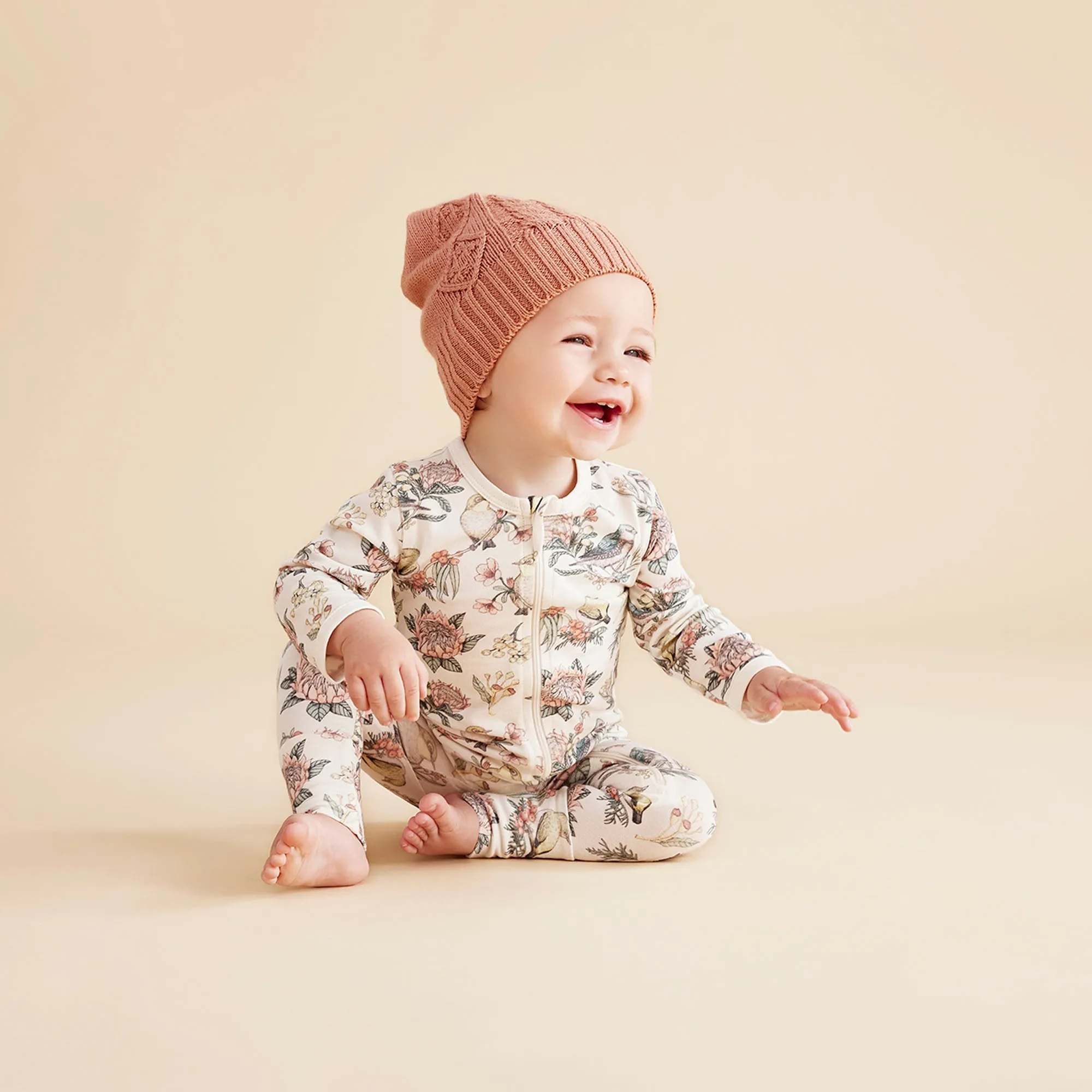 Wilson & Frenchy Knitted Cable Hat - Cream Tan